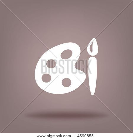 Paint brush with palette icon. Vector illustration