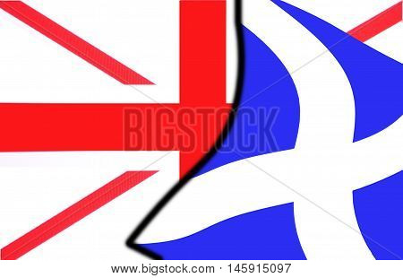 Scottish Exit Referendum Vote 02 - illustration showing Scottish Saltire being removed from Union Flag