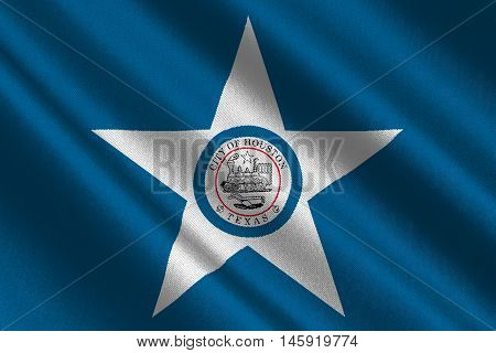 Flag of Houston city in Texas United States. 3D illustration