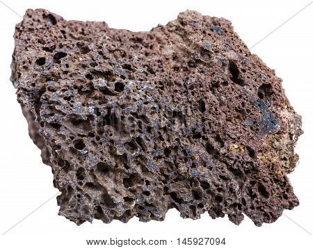 Natural Brown Pumice Mineral Isolated