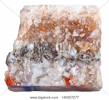 Halite (rock Salt) Specimen Isolated On White