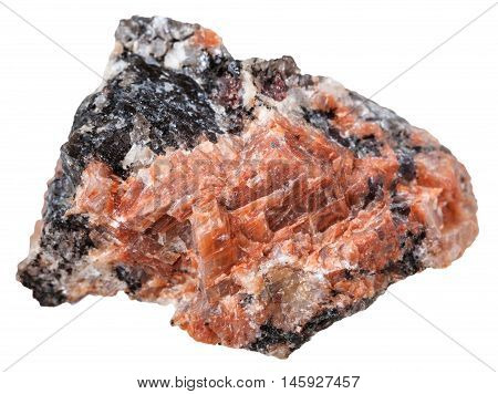 Natural Red Granite Mineral Isolated