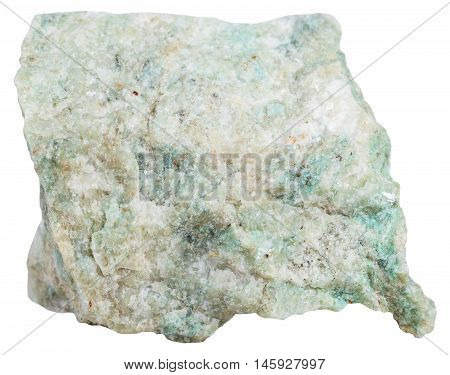 Listvenite (listwanite) Mineral Isolated On White