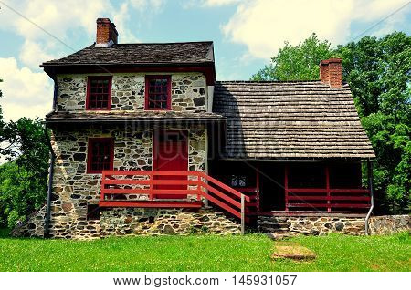 Chadds Ford Pennsylvania -June 9 2015: The Gideon Gilpin House used by the Marquis de Lafayette as his headquarters during the 1777 Revolutionary War Battle of the Brandywine *