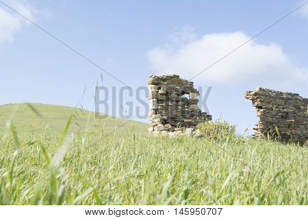 Old coastal homestead in ruins situated near Talisker Conservation Park and Deep Creek South Australia.