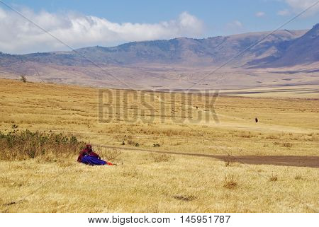 Arusha, Tz - Circa August 2010 - Masai Village In Serengeti National Park.