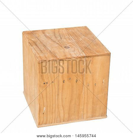 Wooden Box Isolated Dicut With Clipping Path