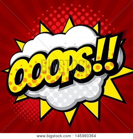 oops pop art comic book background vector illustration