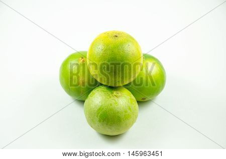 The Fresh Lime Isolated with White Background