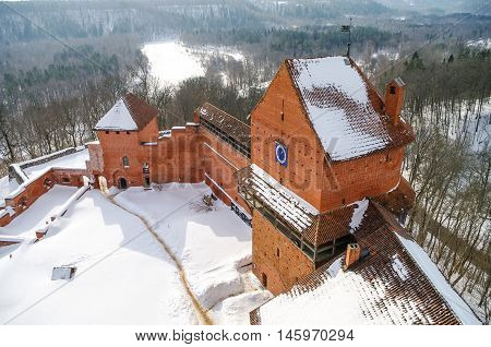 Turaida Castle is a recently reconstructed medieval castle in Turaida in the Vidzeme region of Latvia on the opposite bank of the Gauja River from Sigulda.