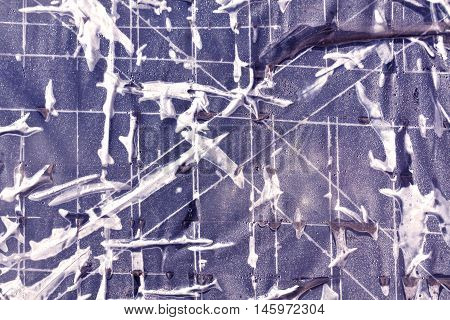 Surface Covered With Plastic Adhesive Tape.