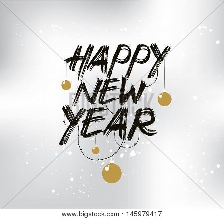 Happy New Year 2017 text design. Vector logo, typograpy. Usable as banner, greeting card, gift package etc.