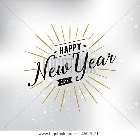 Happy New Year 2017 text design. Vector logo, typograpy. Usable as banner, greeting card, gift package etc.
