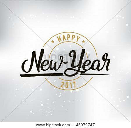 Happy New Year 2017 text design. Vector logo, typograpy. Usable as banner, greeting card, gift package etc.
