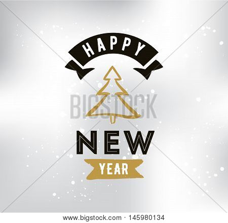 Happy New Year 2017 text design. Vector logo, typograpy. Usable as banner, greeting card, gift package etc.