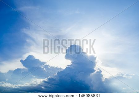Partly cloudy in the evening sunset shine
