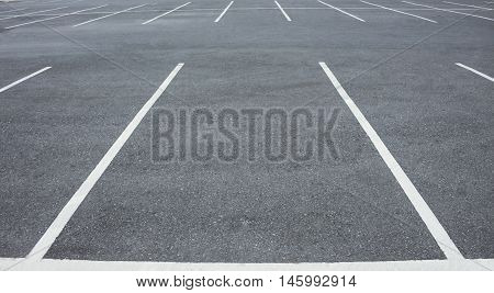 Empty Car parking lot with white mark.