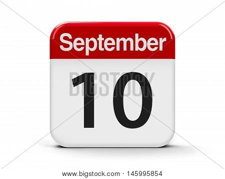 Calendar web button - The Tenth of September - World Suicide Prevention Day three-dimensional rendering 3D illustration