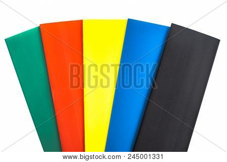 Abstract Colored Stripes On A White Background In The Form Of A Fan