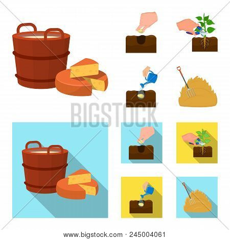 Garden, Ecology, Farmingand Other  Icon In Cartoon, Flat Style. Feed, Plot, Farm, Icons In Set Colle