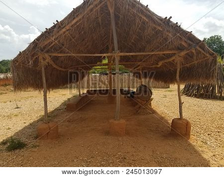Structure Made From Wood And Straw Or Hay And Clay
