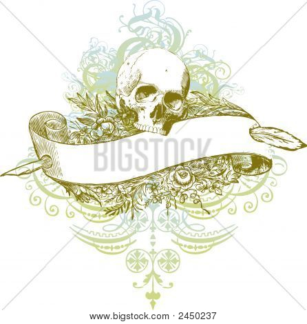 Skull Banner Illustration