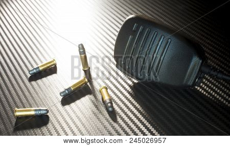 Police Radio Microphone With Rim Fire Cartridges