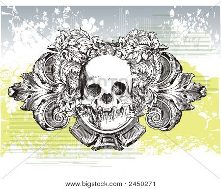 Vampire Heraldik Skull illustration