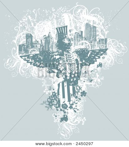 Stadt Grunge Illustration