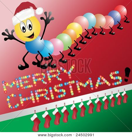 Centopéia bonito desejo um feliz Natal