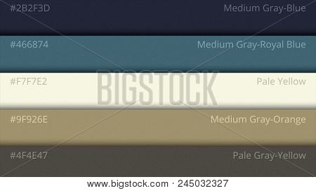 Color Pallette, Cosmic Colors. Color Palette With Various Samples. Paint Selection Catalog.
