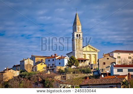 Town Of Visnjan On Green Istrian Hill View, Istria Region Of Croatia