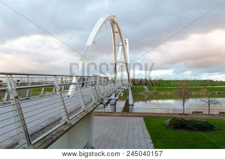 The Infinity Bridge Crossing The River Tees At Stockton-on-tees