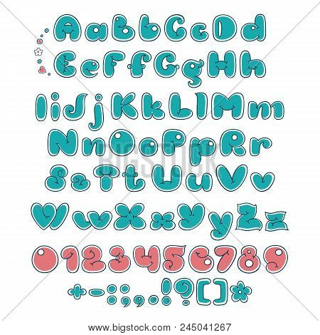 Bubble Double Font. Comic Alphabet. Handwritten Calligraphy Lettering For Phrase And Quotes. Vector 