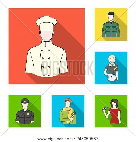 People Of Different Professions Flat Icons In Set Collection For Design. Worker And Specialist Vecto