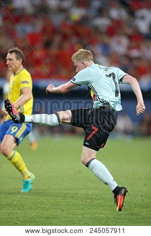 Nice, France - June 22, 2016: Kevin De Bruyne Of Belgium In Action During The Uefa Euro 2016 Game Ag