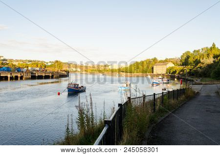 View Looking East Down The River Wear From Beneath The Queen Alexandra Bridge, Sunderland