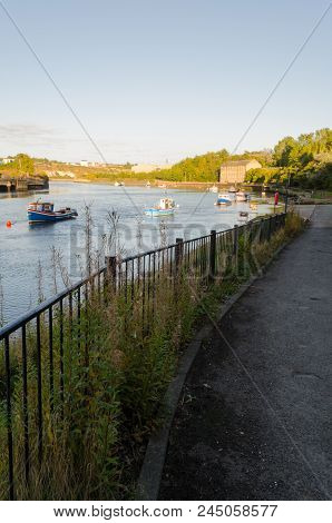 View Looking East Down The River Wear From Beneath The Queen Alexandra Bridge, Sunderland