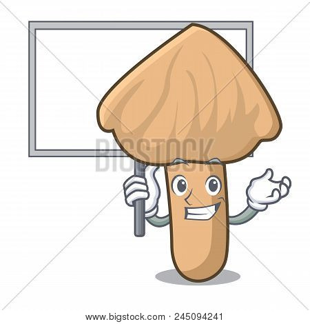 Bring Board Inocybe Mushroom Character Cartoon Vector Illustration
