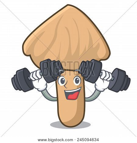 Fitness Inocybe Mushroom Character Cartoon Vector Illustration