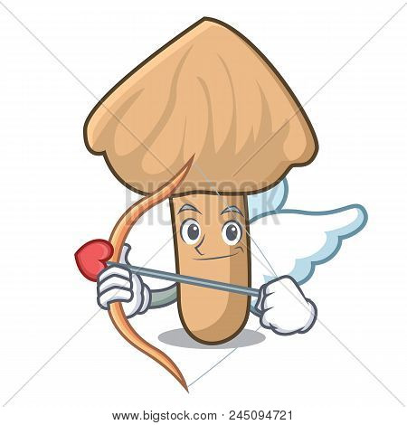 Cupid Inocybe Mushroom Character Cartoon Vector Illustration