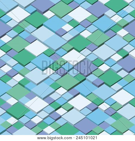 Vector Cube Geometric Background - Seamless And Repeatable Pattern. Winter Colors.