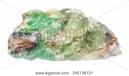 Macro Shooting Of Natural Mineral - Rough Green Beryl, Chrysoberyl, Alexandrite Gemstone Isolated On