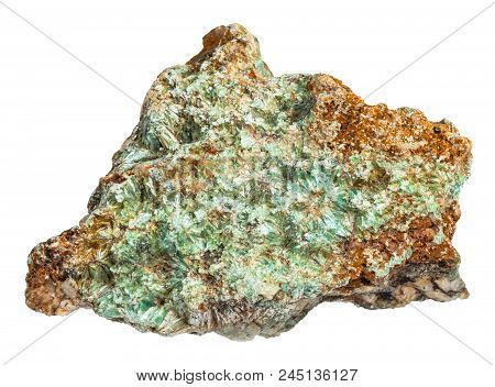 Macro Shooting Of Natural Mineral - Raw Pyrophyllite Stone Isolated On White Backgroung From Ural Mo