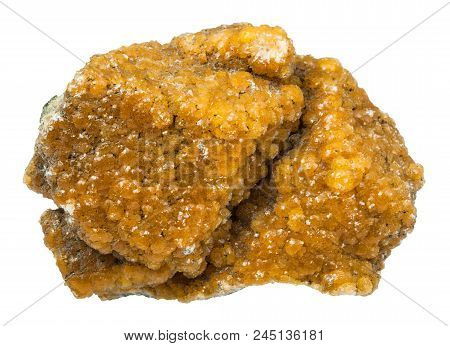 Macro Shooting Of Natural Mineral - Sample Of Zeolite Stone Isolated On White Backgroung From Rudniy