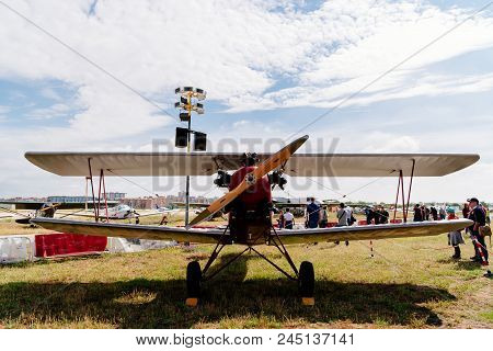 Madrid, Spain - June 3, 2018:  Consolidated Fleet 10 From 1930 During Air Show Of Historic Aircraft 