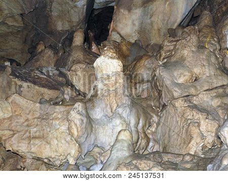 Bizarre Mineral Formations In A Stalactite Cave