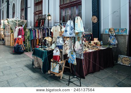 Madrid, Spain - June 9, 2018: Engine Market , Mercado De Motores, At Madrid Railway Museum. It Takes