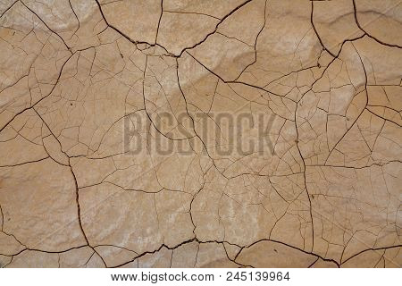 Top View Of Cracked Ground Texture Background