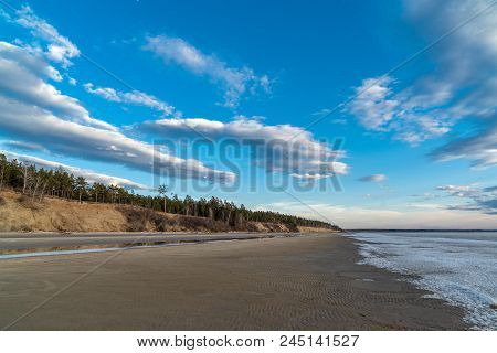 Spring Landscape At The Ob Reservoir.